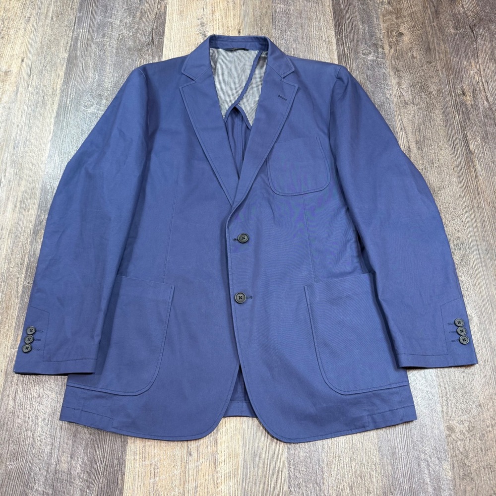 Brooks Brothers 346 Unstructured Blazer 42R Blue Regent Fit Cotton Sport Coat